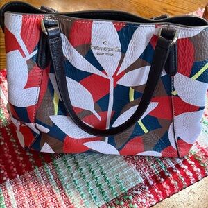 Kate Spade Red and Blue Floral Tote